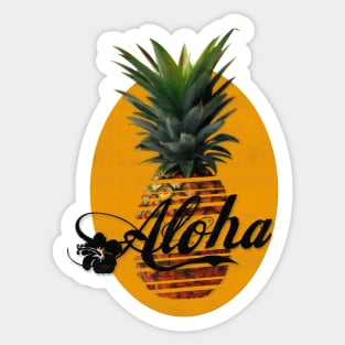 Pineapple Aloha Hawaii Used Look Sticker